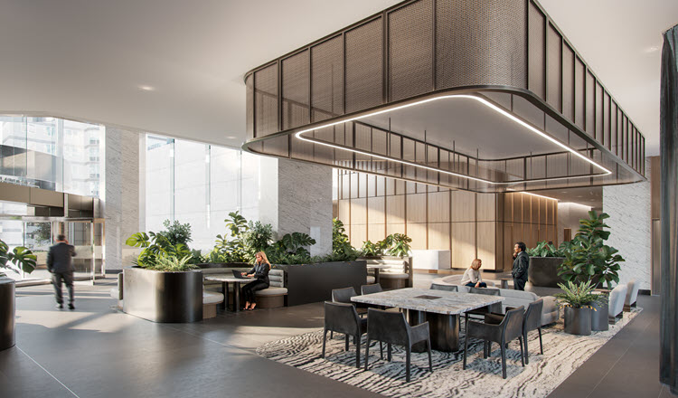 Artist's impression of the proposed new Exchange Tower lobby